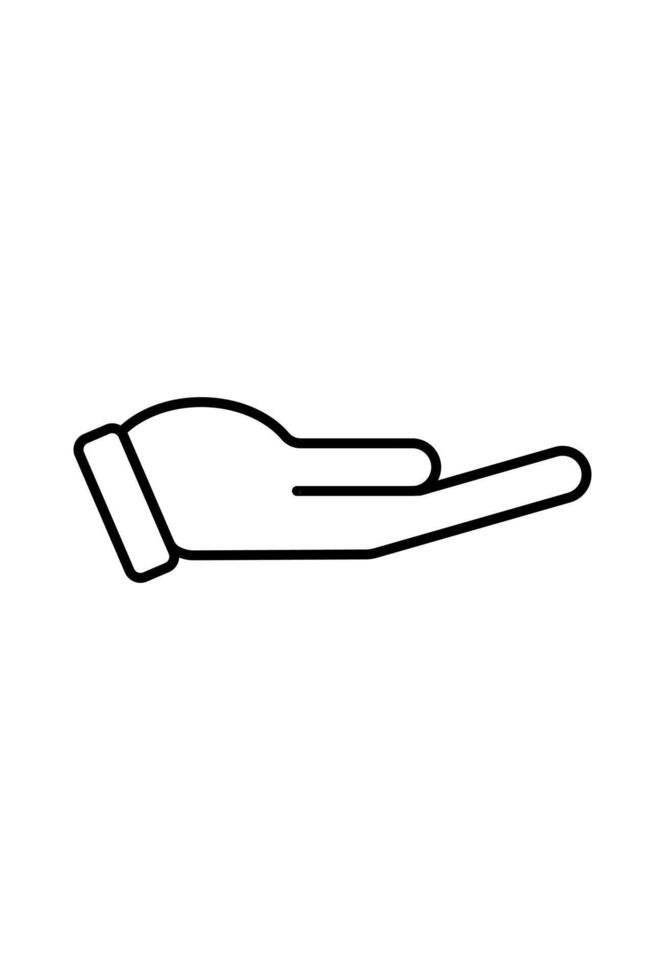 icon hand open simple. palm hand symbol vector