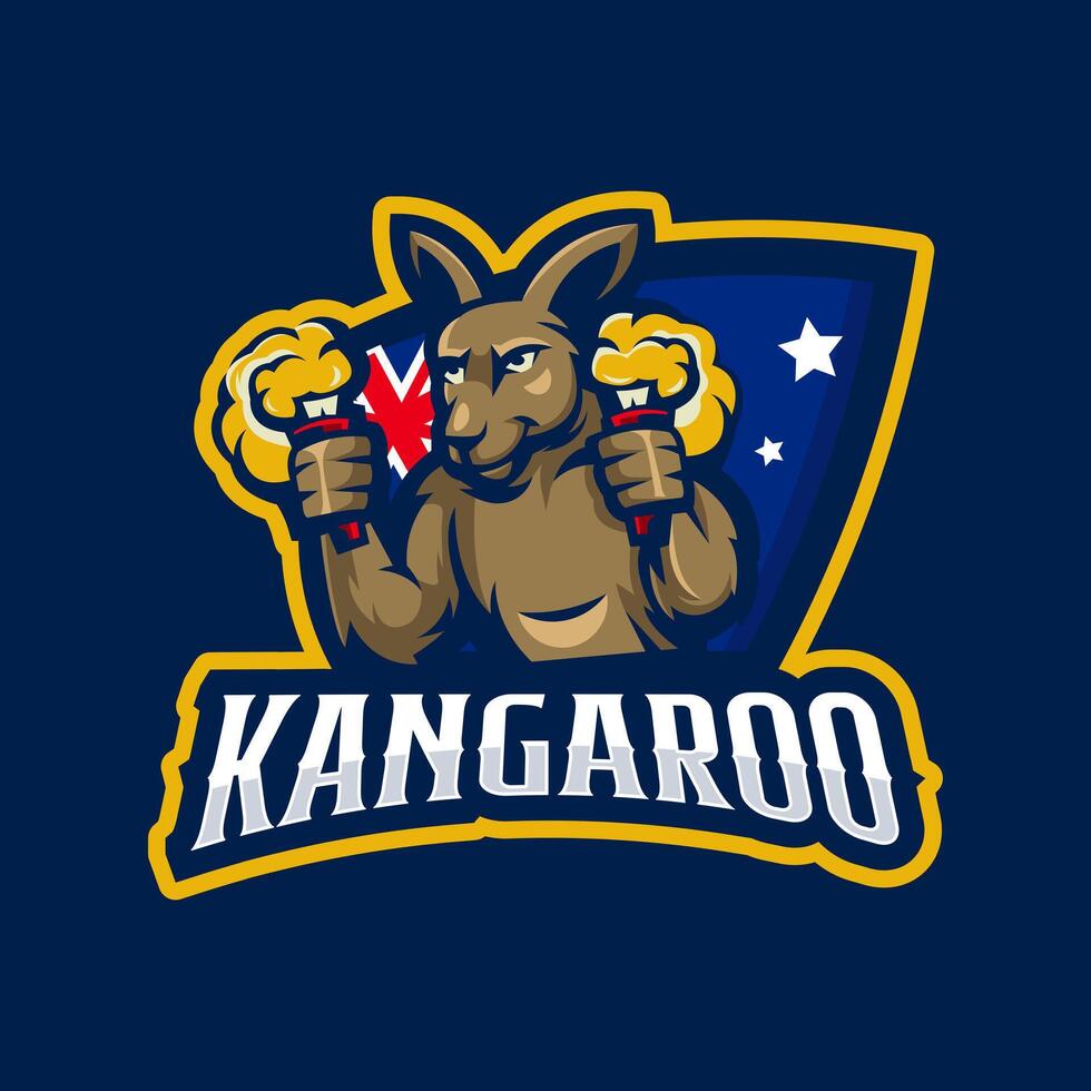 Kangaroo holding flare with Australian flag vector