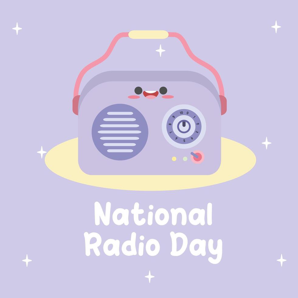 National radio day design for national radio day celebration. Suitable for flat design graphic illustration for social media ads, flyer design, flat illustration, banner, template, poster, etc vector
