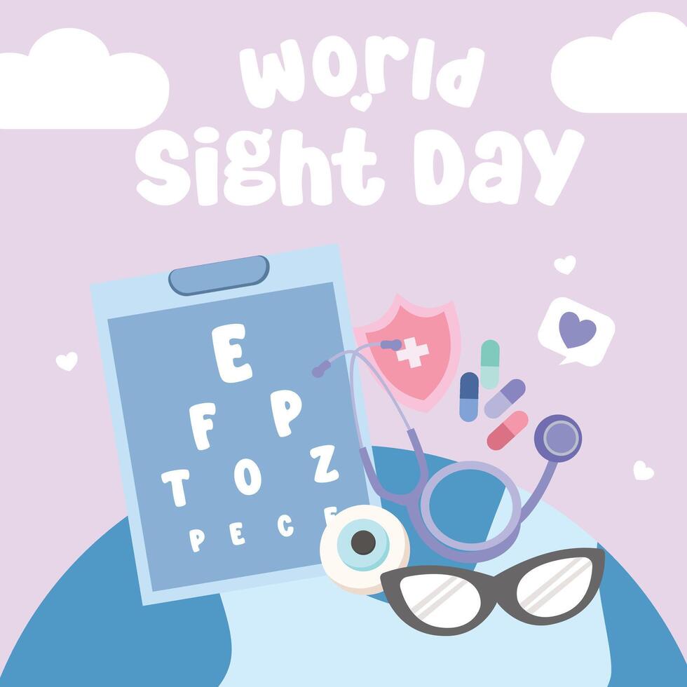 World sight day design for world sight day celebration. Suitable for flat design, flyer design, flat illustration, banner, template, poster, etc vector