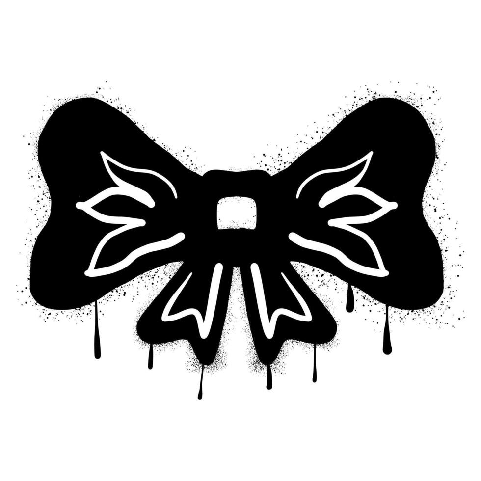 bow tie graffiti with black spray paint vector