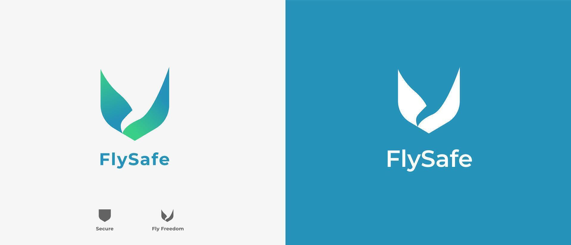 Logo minimalist Eagle or bird combined shield shape with meaning guard and freedom, logo security, safety, cyber, network and technology, flight, travel logo design. Editable file vector