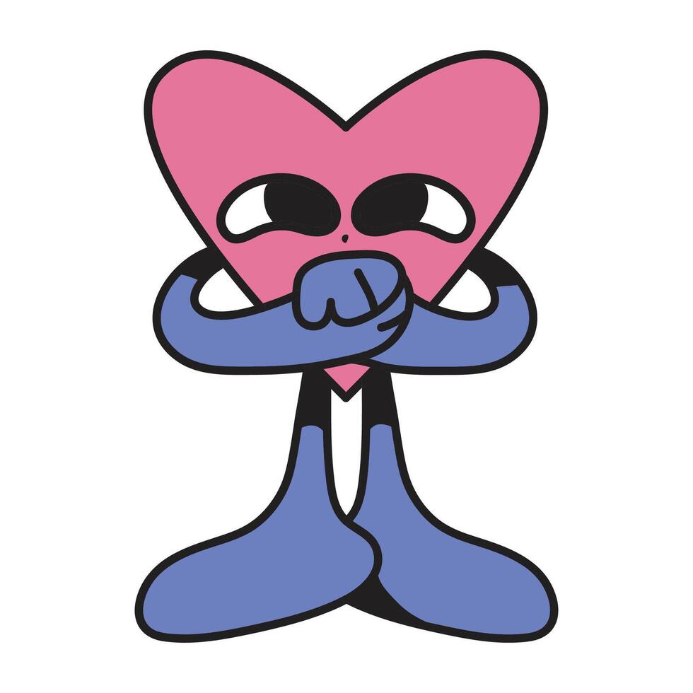 Heart character mascot illustration good for sticker, clip art, etc vector