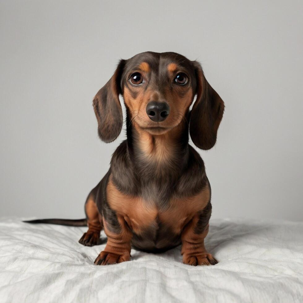 Cute Wiener Dog Dachshund Sausage Doggo white background photo