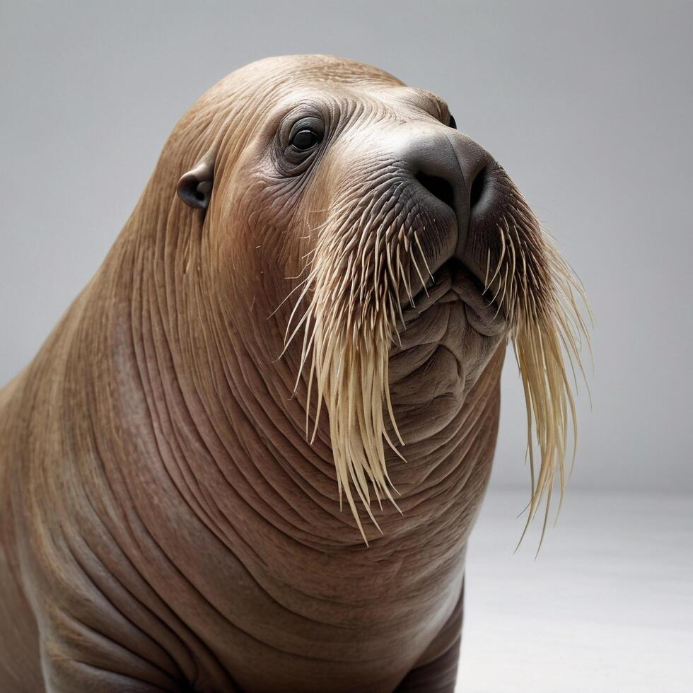 Big Walrus Sea Mammal Marine Animal white background photo