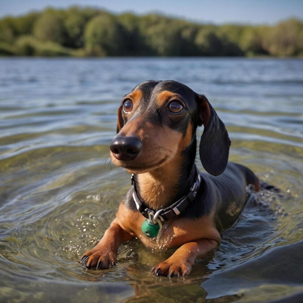 Cute Wiener Dog Dachshund Sausage Doggo photo