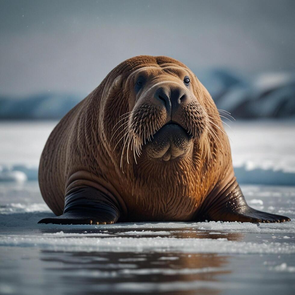 Big Walrus Sea Mammal Marine Animal in alaska photo