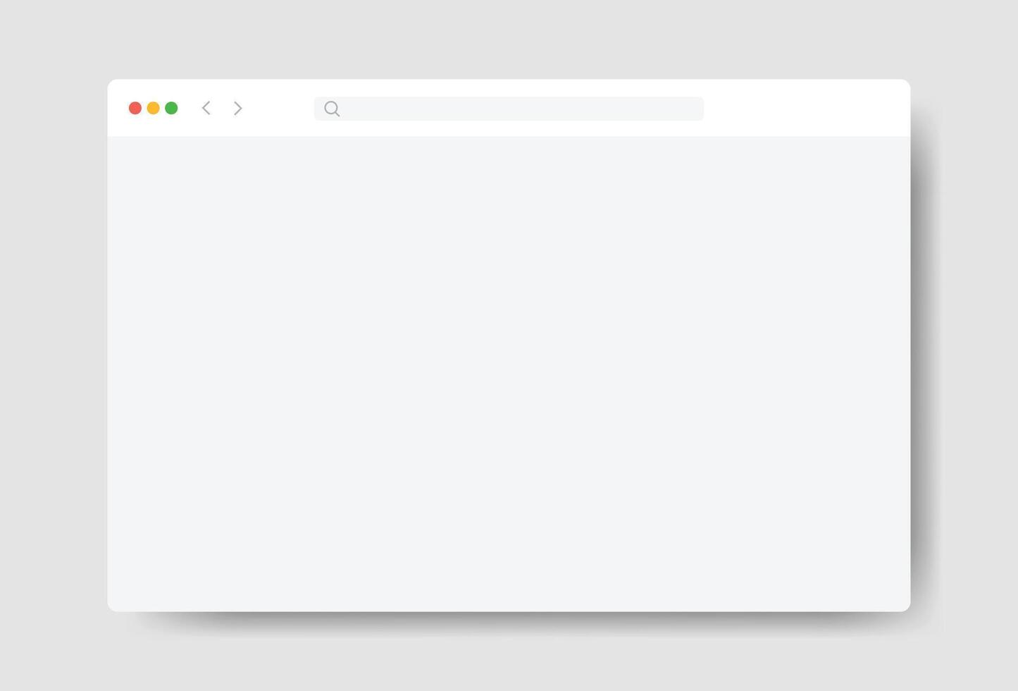 Modern browser window design isolated on dark grey background. Web window screen mockup. Internet empty page concept with shadow. vector