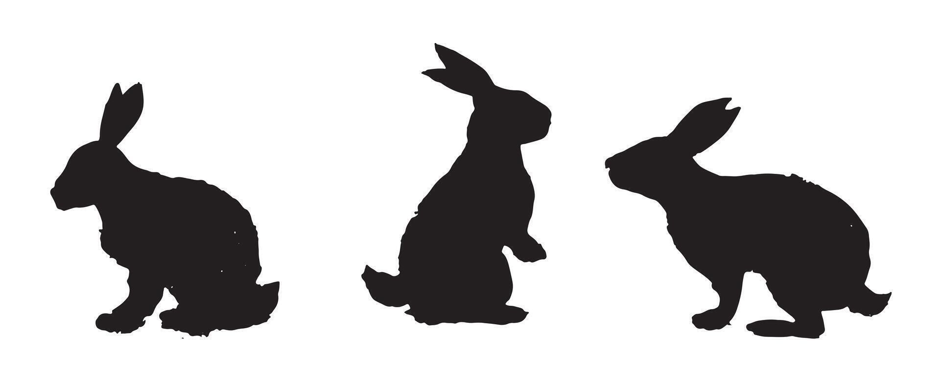 Rabbit silhouette in calligraphic style vector