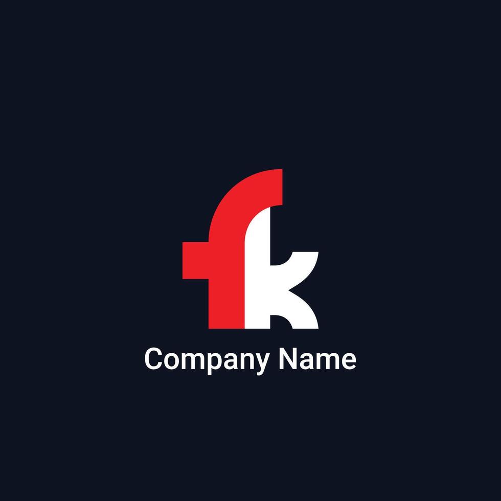 FK letter logo design. initial FK letter, lettering, typography logo design vector
