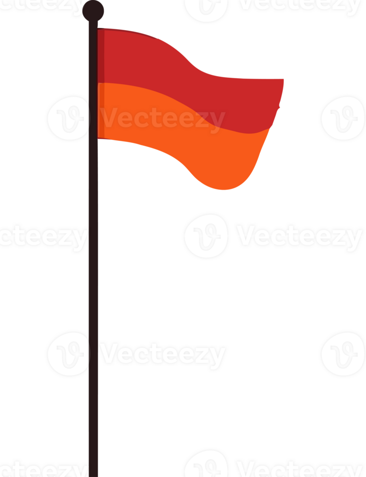 A flag with an orange and red stripe png