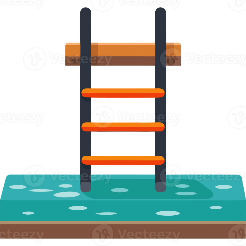 A ladder in the water with a pool png
