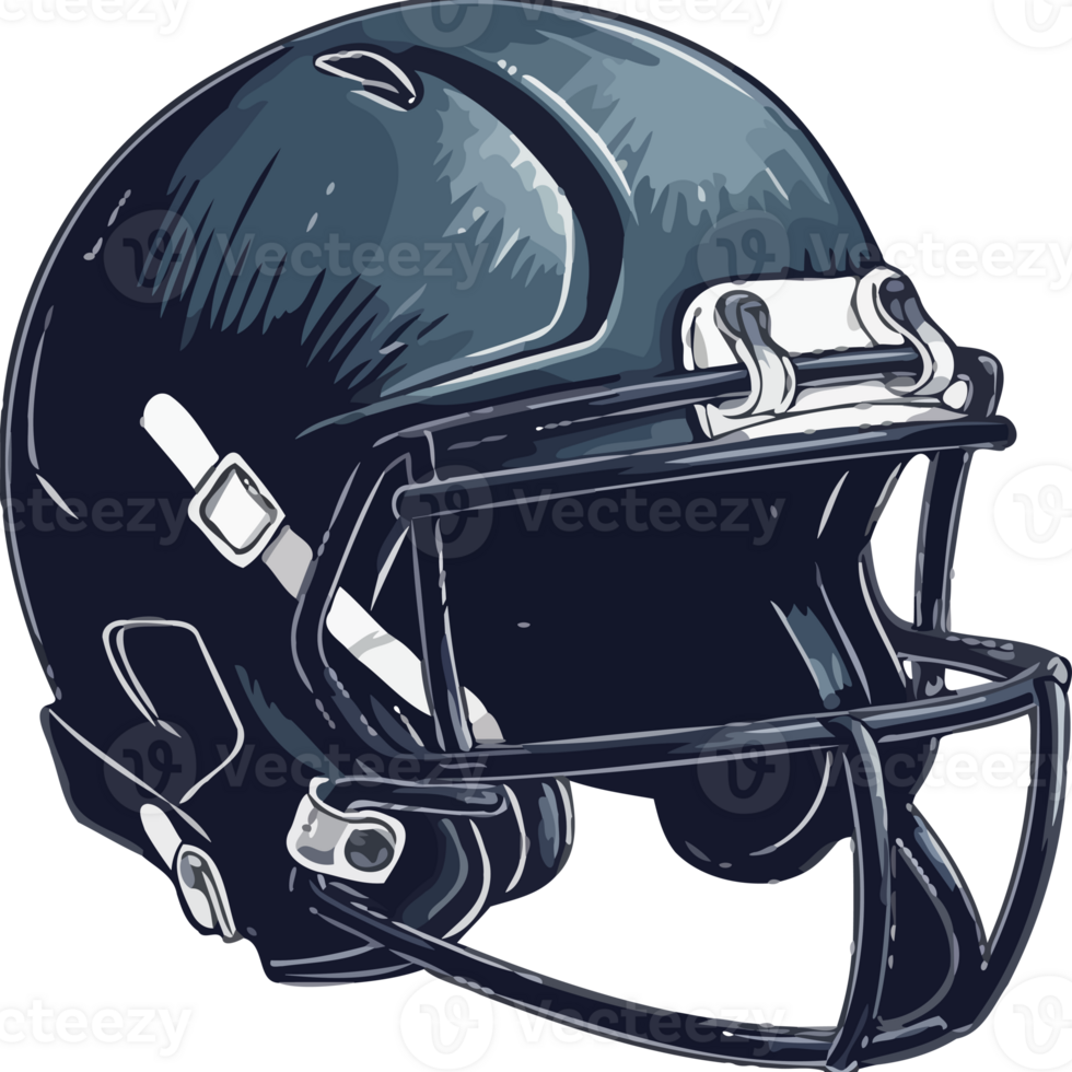 A black and blue football helmet on a white background png