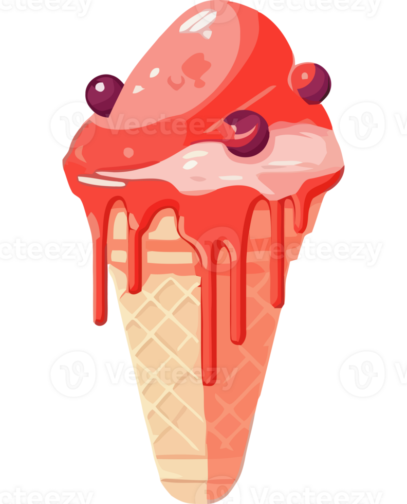 Ice cream with cherry on top png