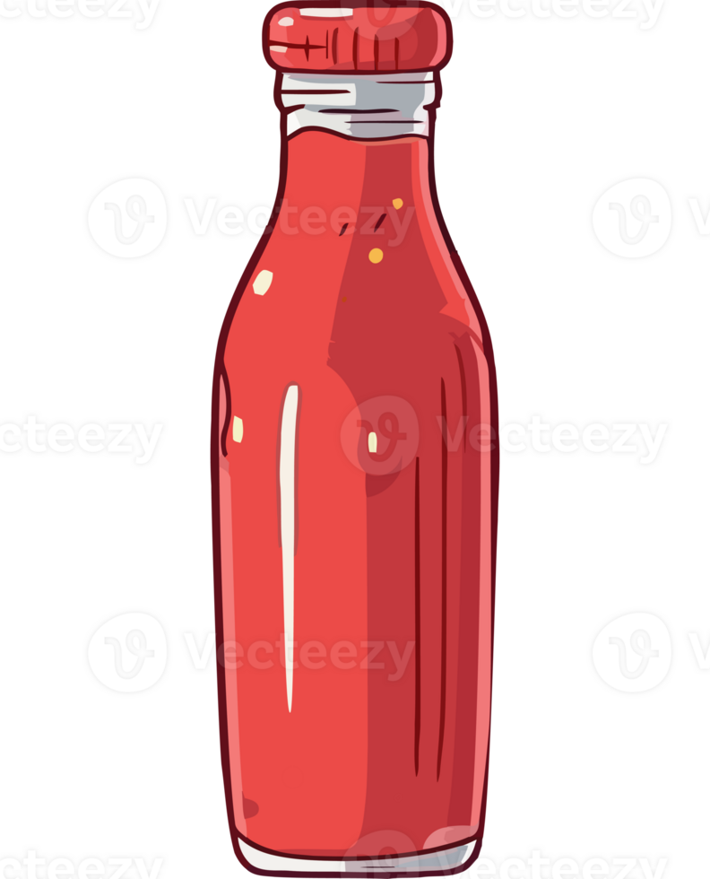 A red bottle of ketchup on a black background png