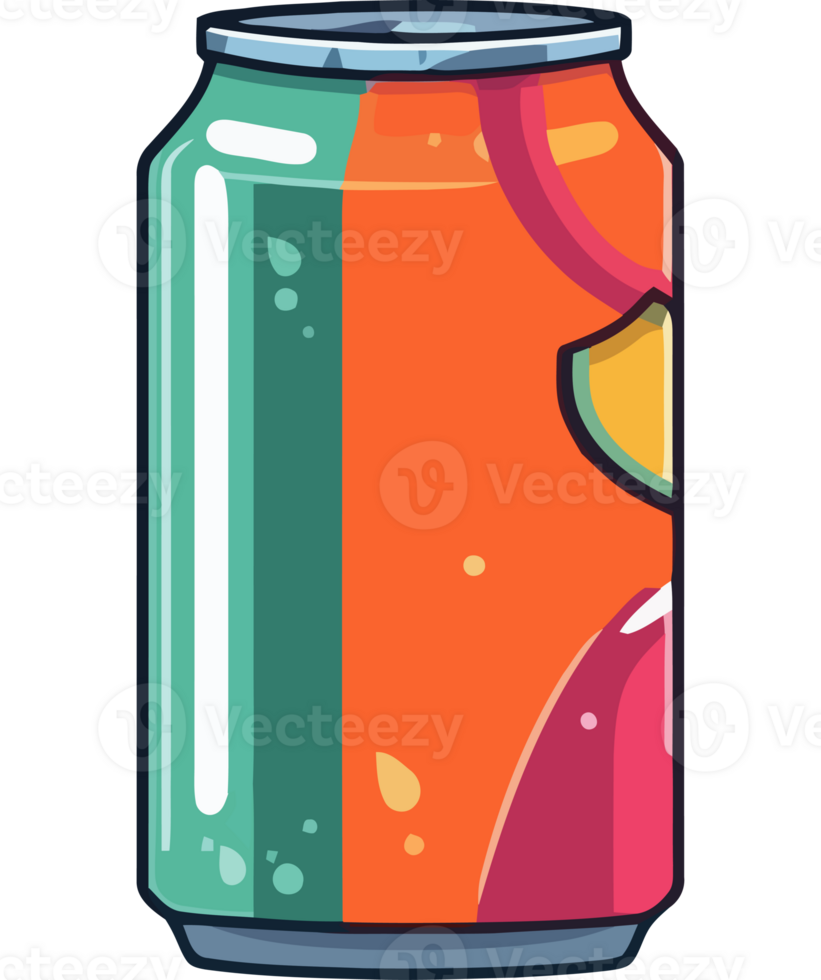 A can of soda with a slice of fruit in it png