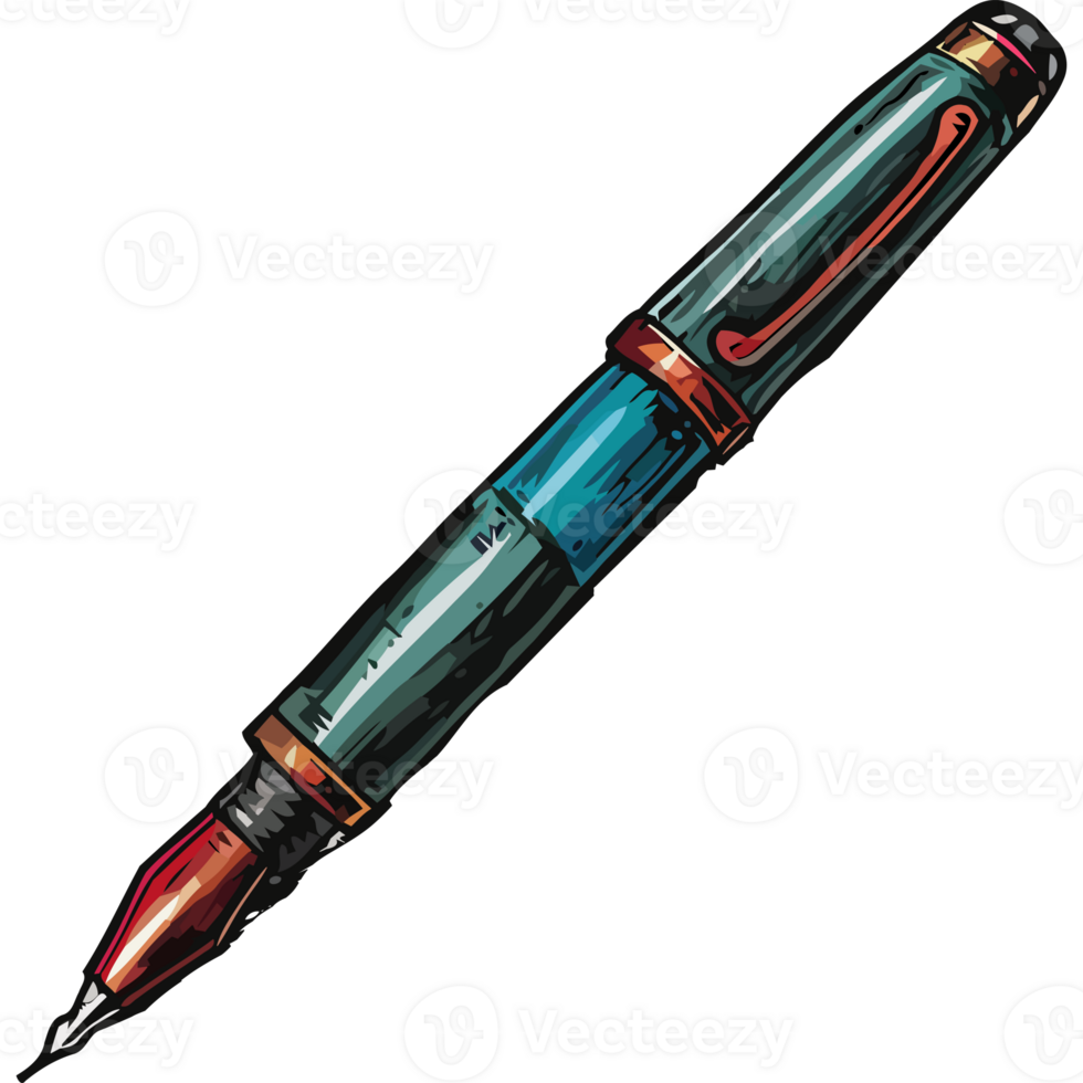 uma caneta com uma azul e vermelho cor esquema png