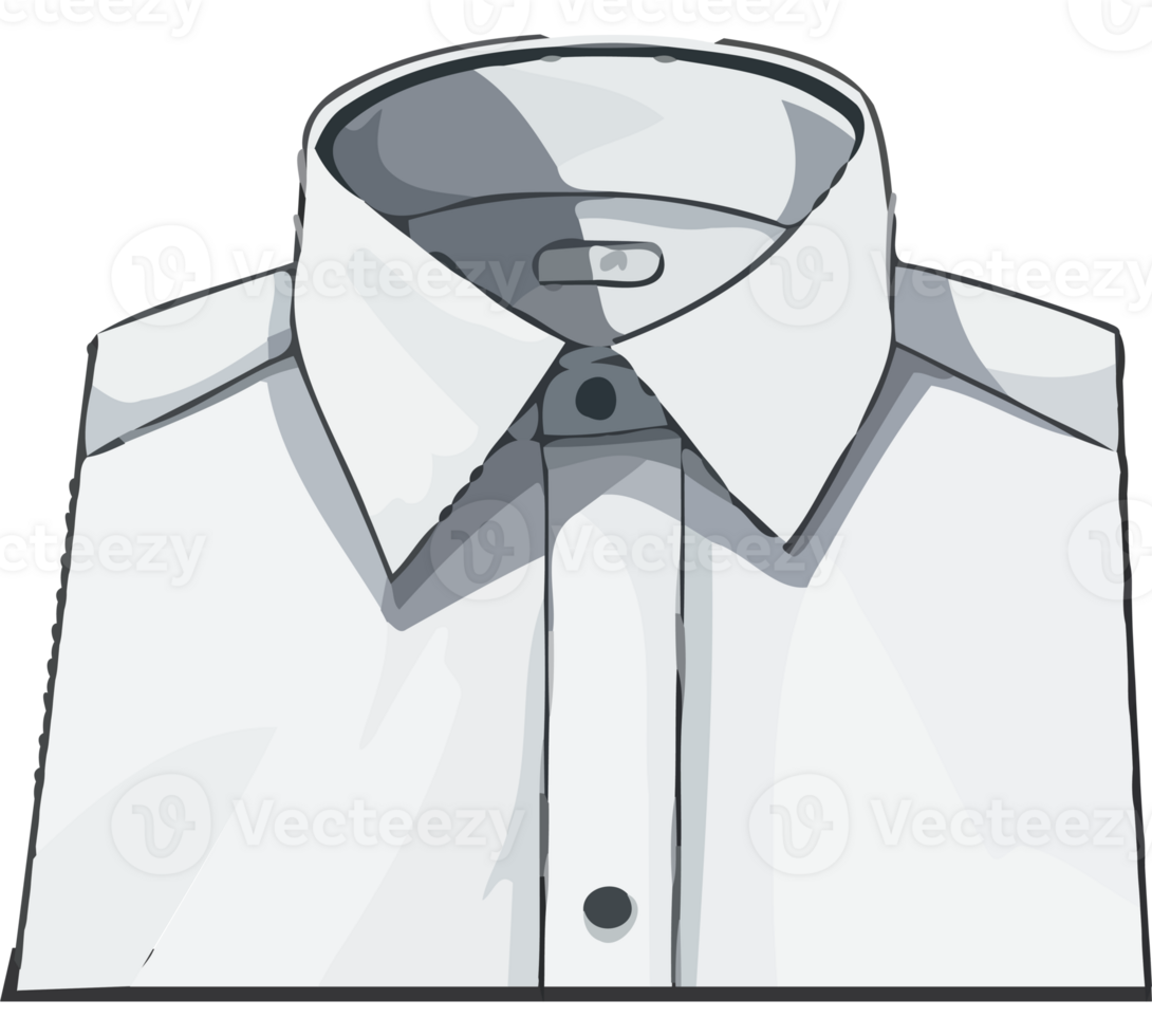 A white shirt with a collar and a button png
