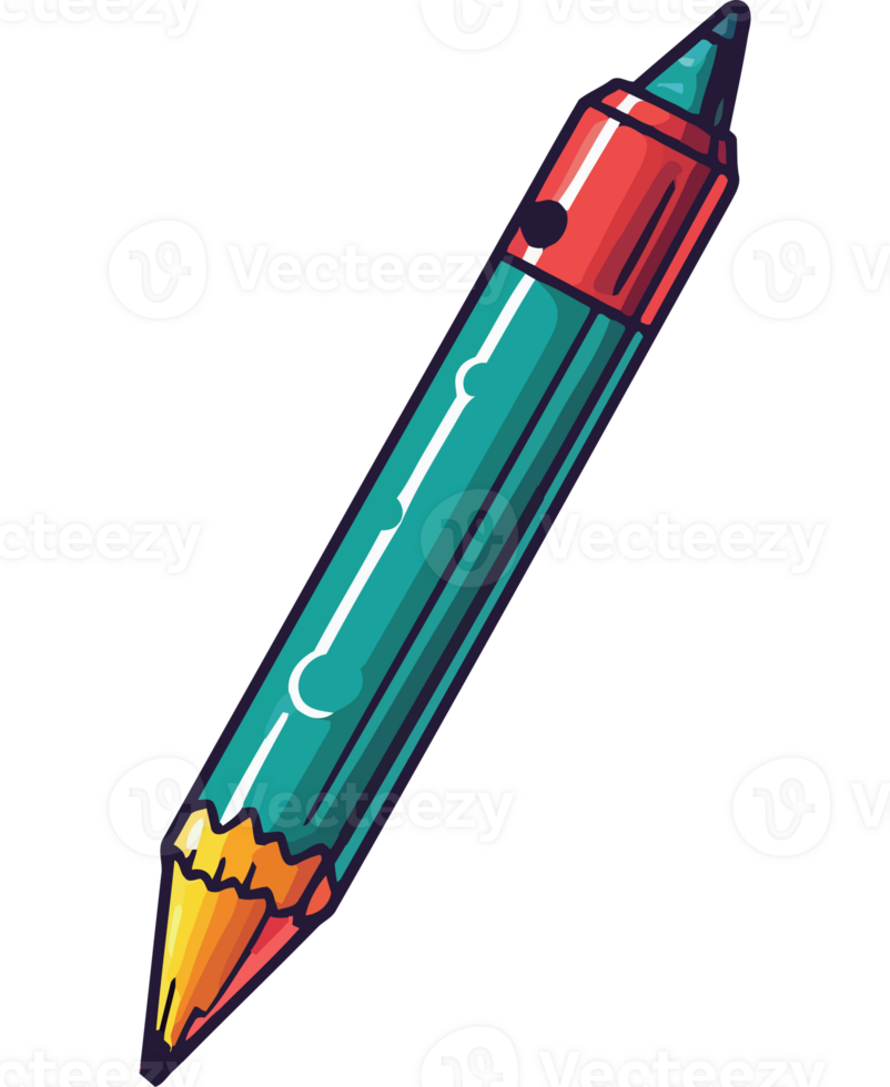 une coloré crayon sur une noir Contexte png