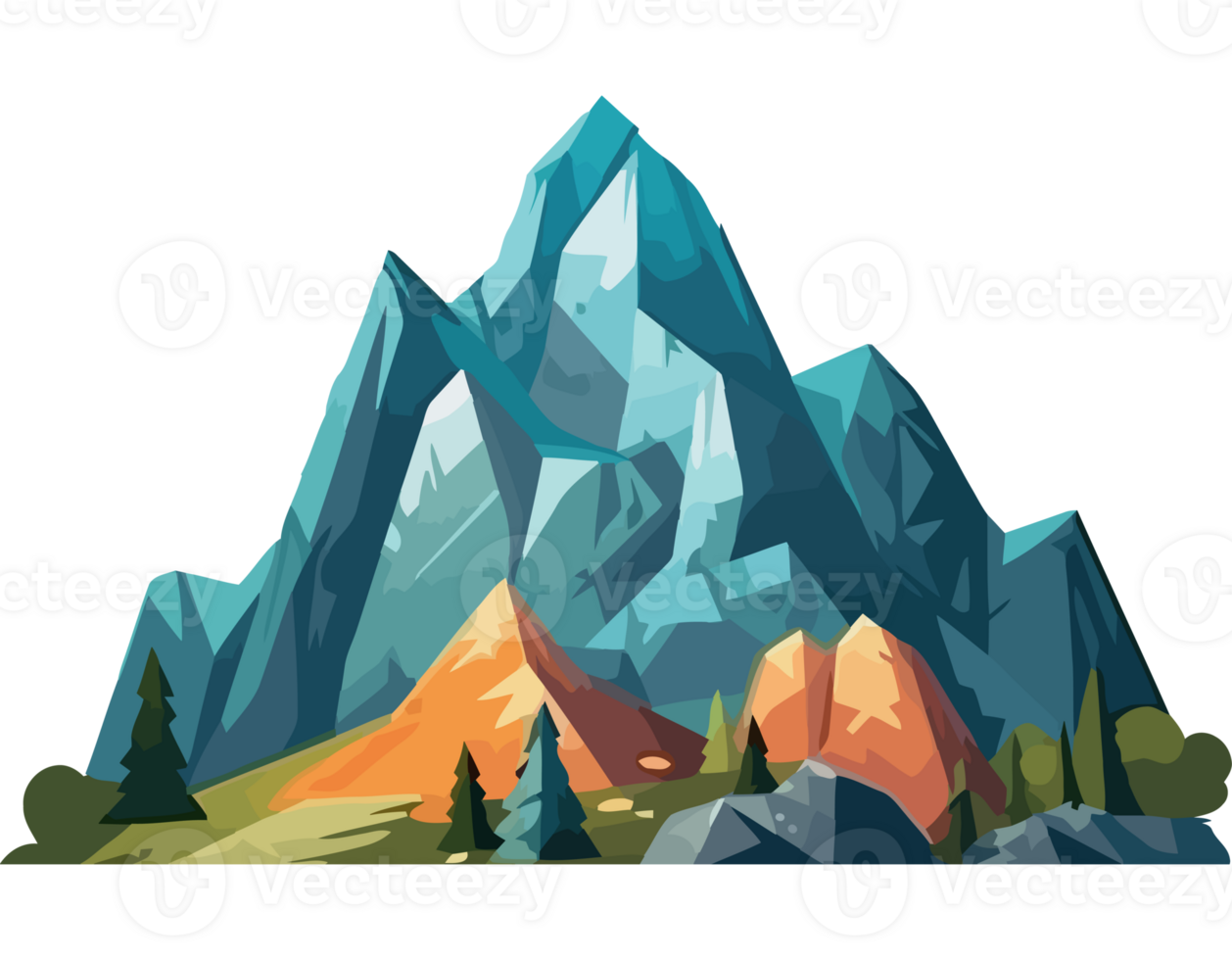 Mountain landscape illustration png