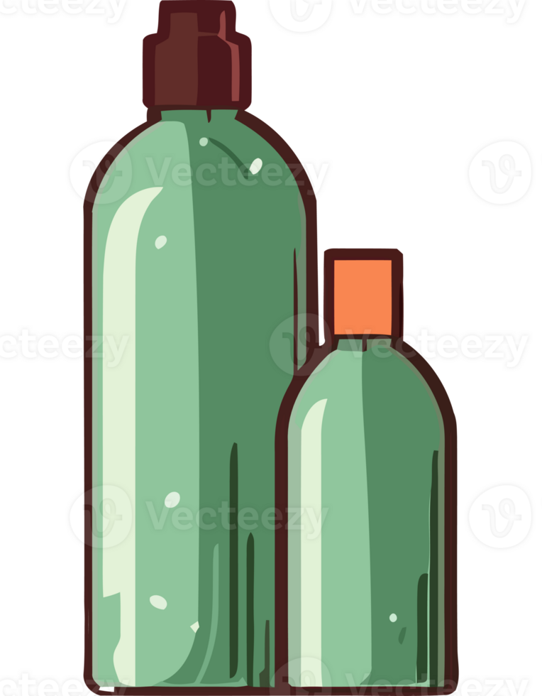 Two bottles of shampoo and conditioner png