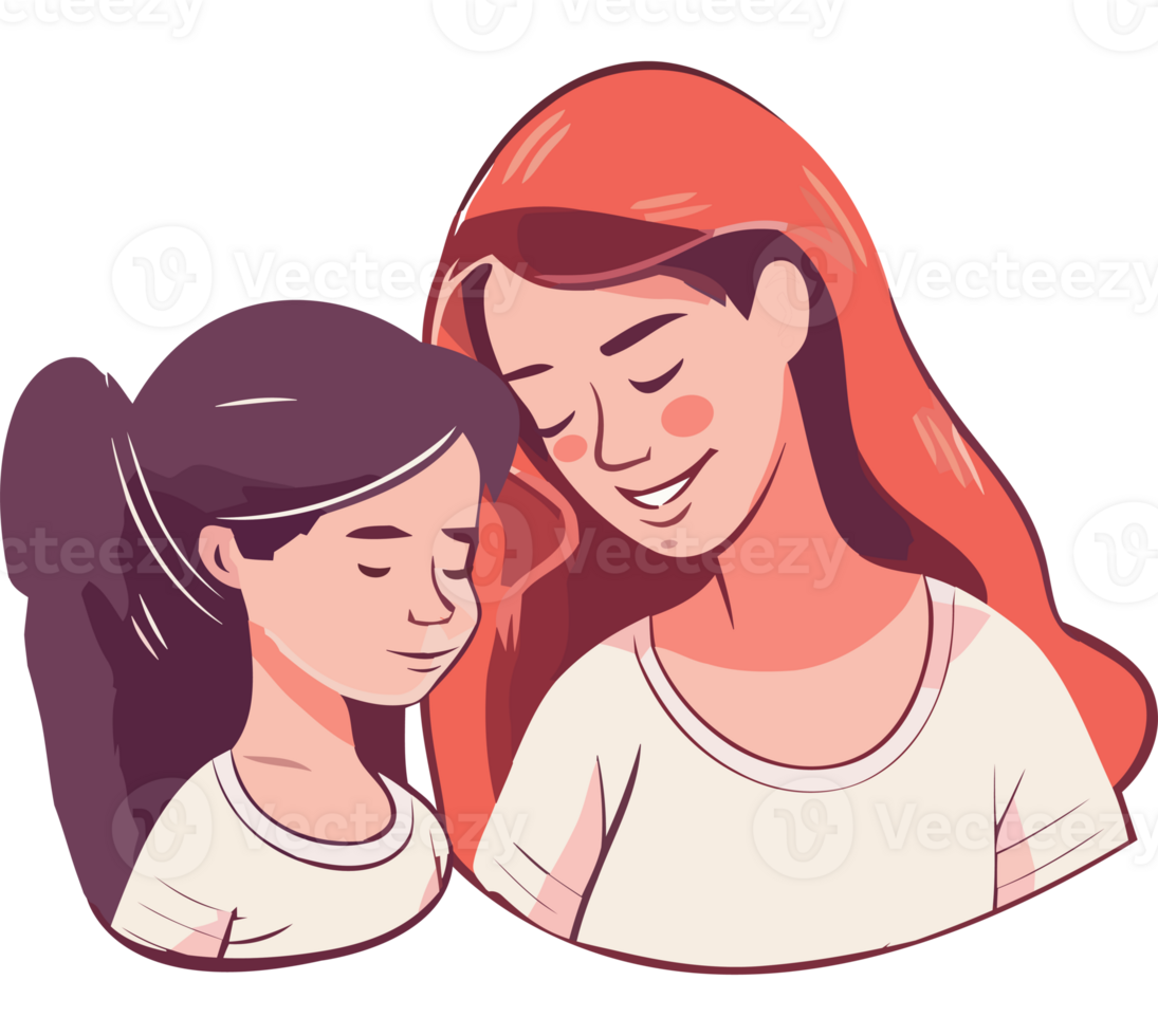 A mother and daughter are hugging each other png