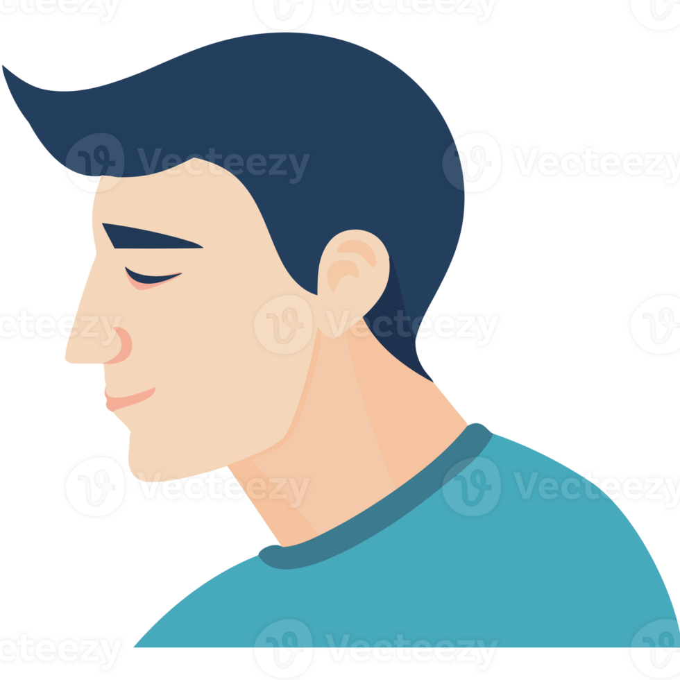 A man with his eyes closed and his head tilted to the side png