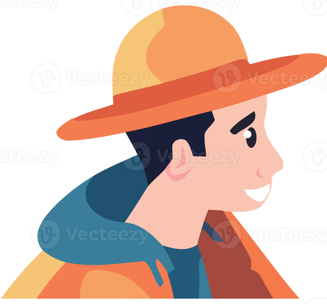 A man wearing a hat and a jacket png