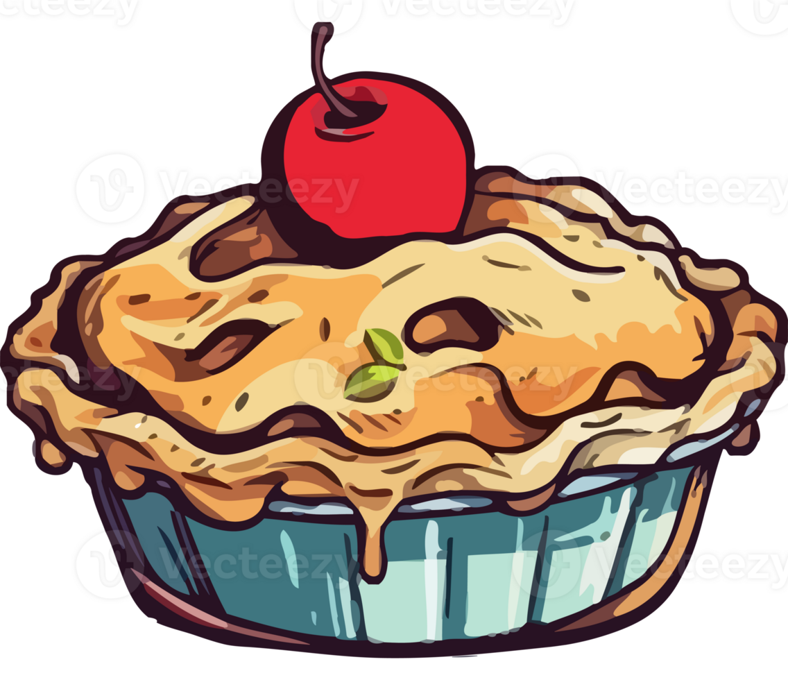 Apple pie with cherry on top png