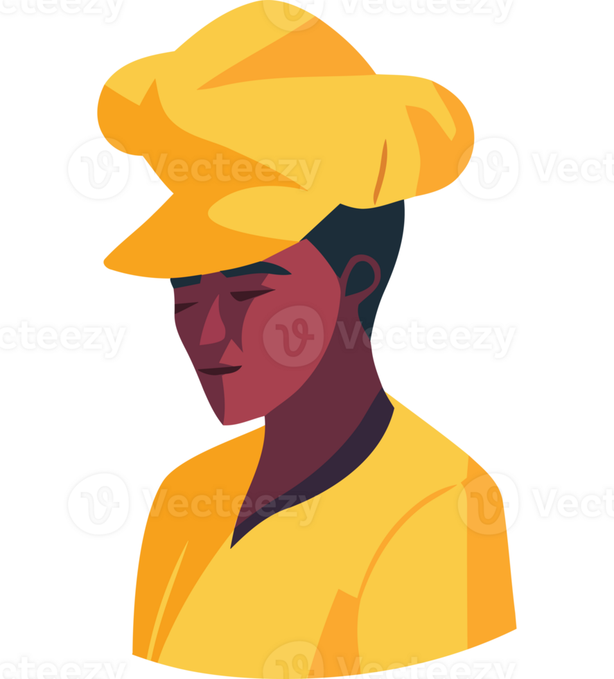 A cartoon man in a yellow hat png