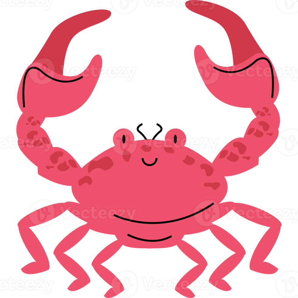 A cartoon crab with a smile on its face png