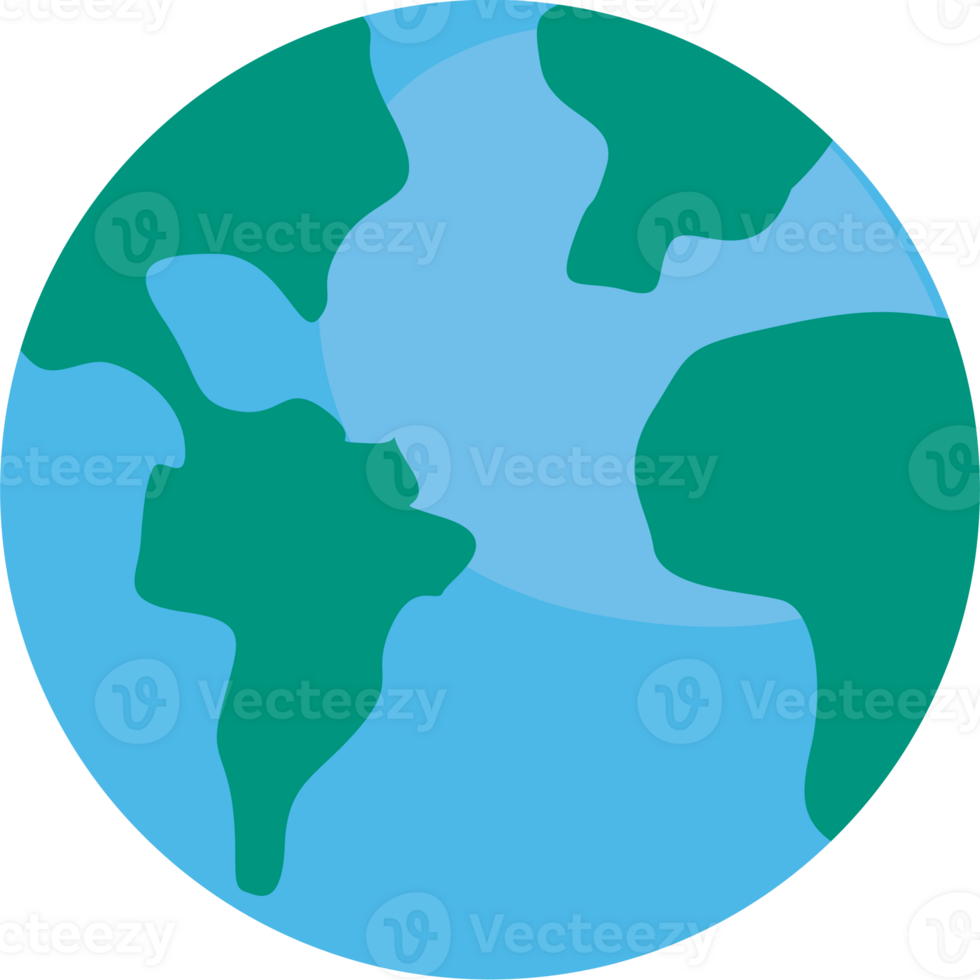 A globe with a blue and green outline png