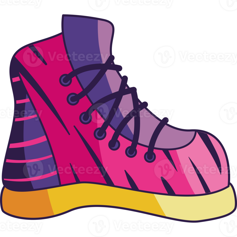 A cartoon purple and pink boot png