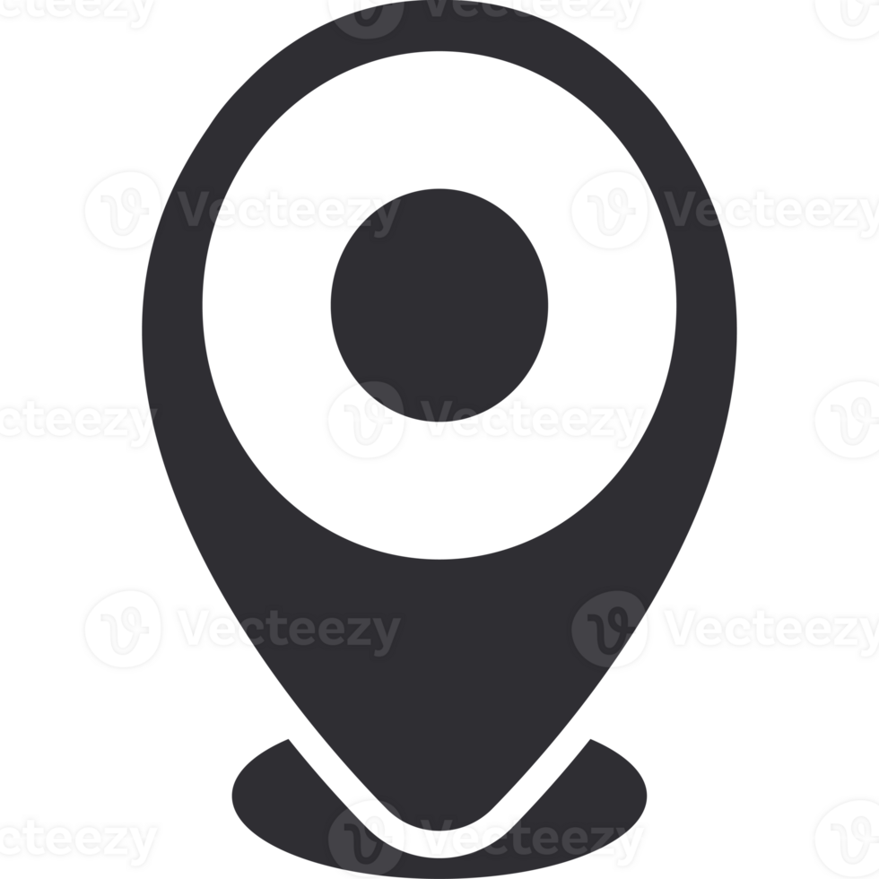 A location marker icon on a black background png
