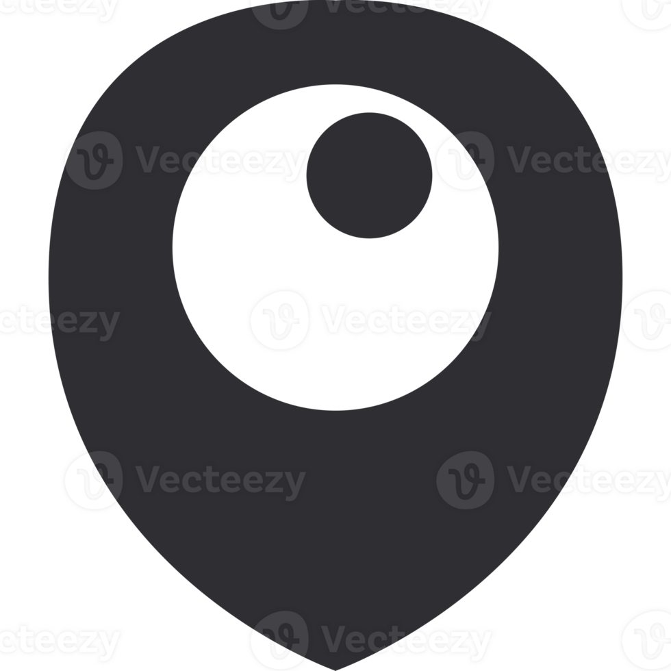 A black pin with an eye icon png