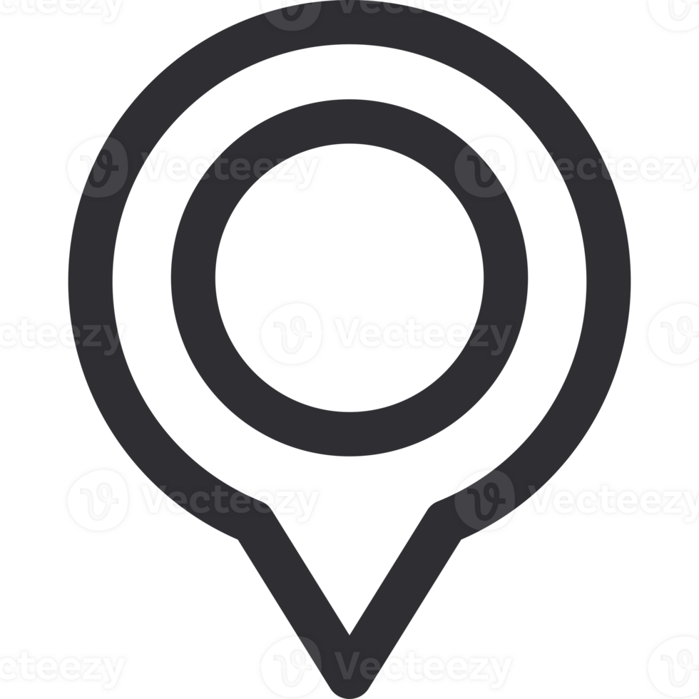 A location marker icon on a black background png