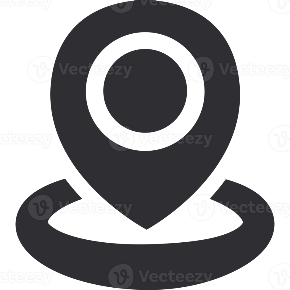 A location marker icon on a black background png