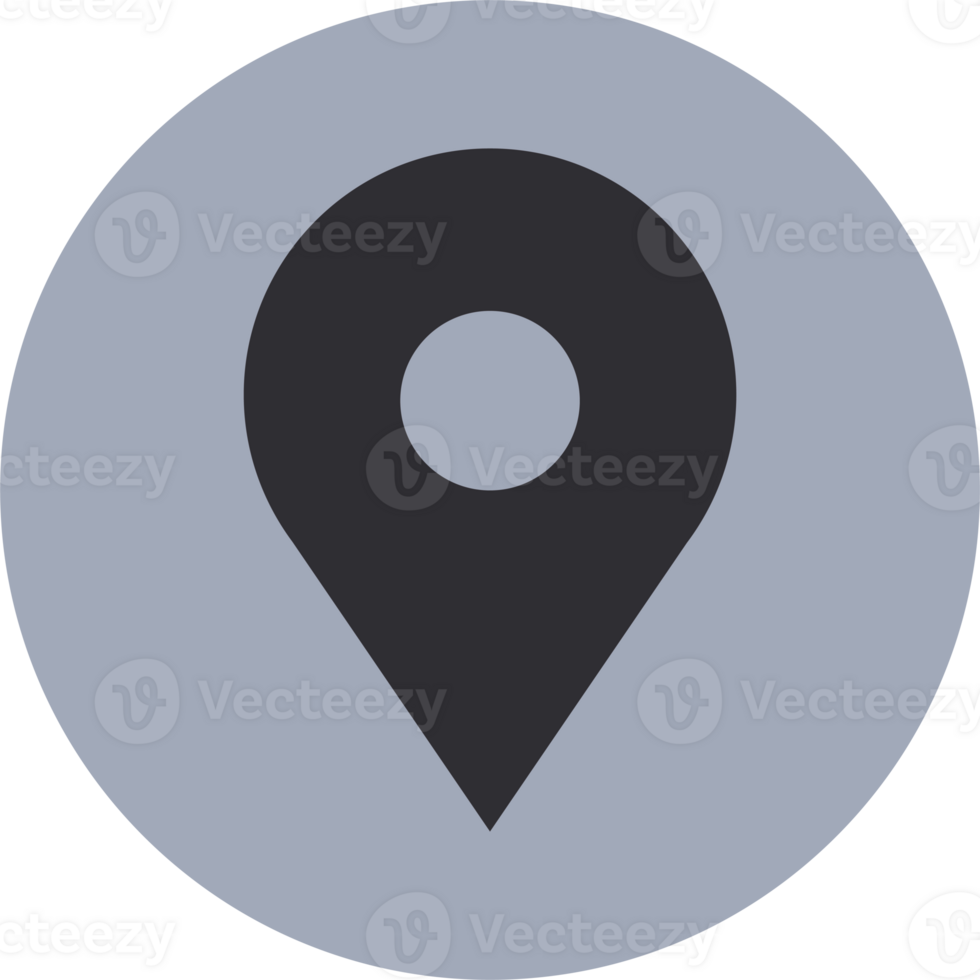 A location pin icon on a black background png