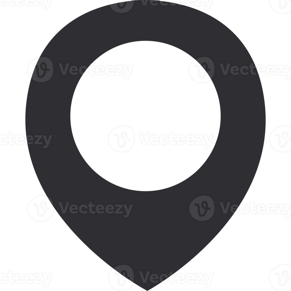 A black pin on a white background png