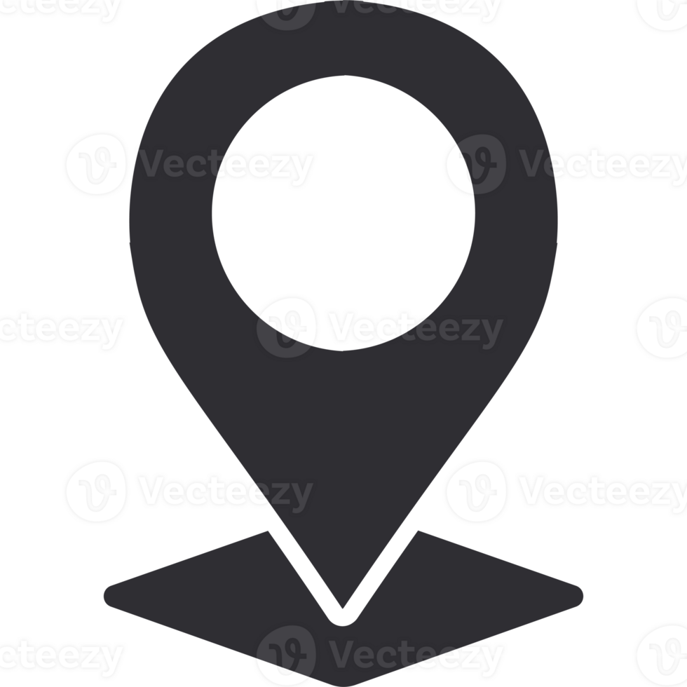 A location marker icon on a black background png