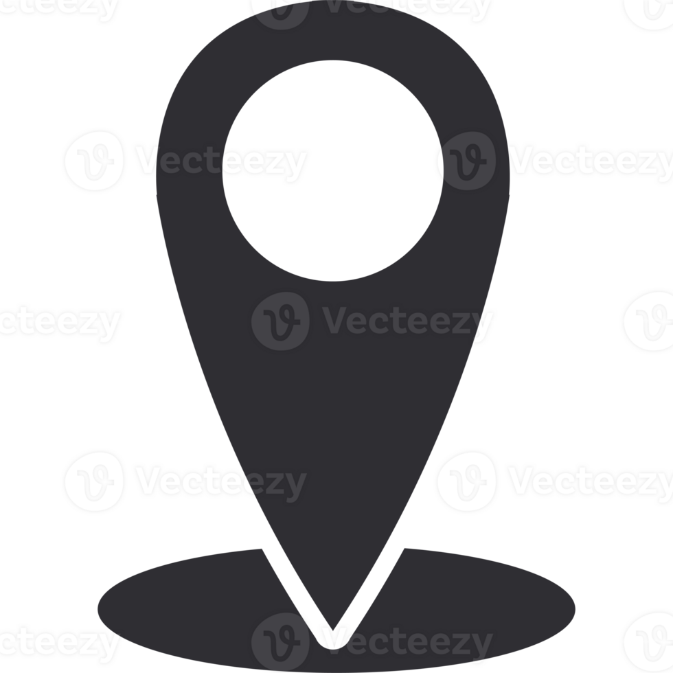A location marker icon on a black background png
