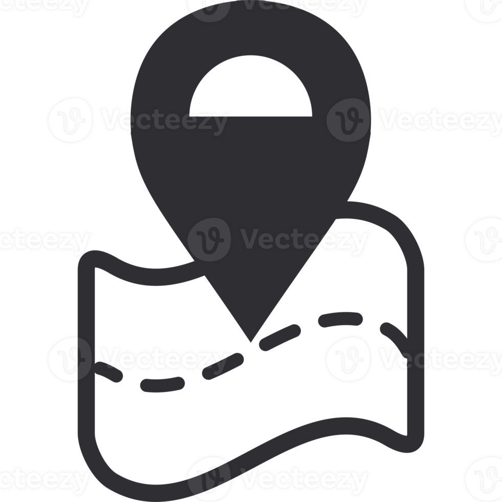 Map pin icon on black background png