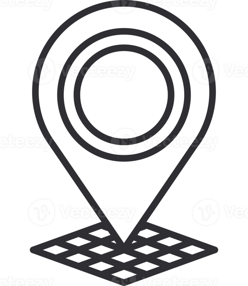 A location marker icon on a black background png