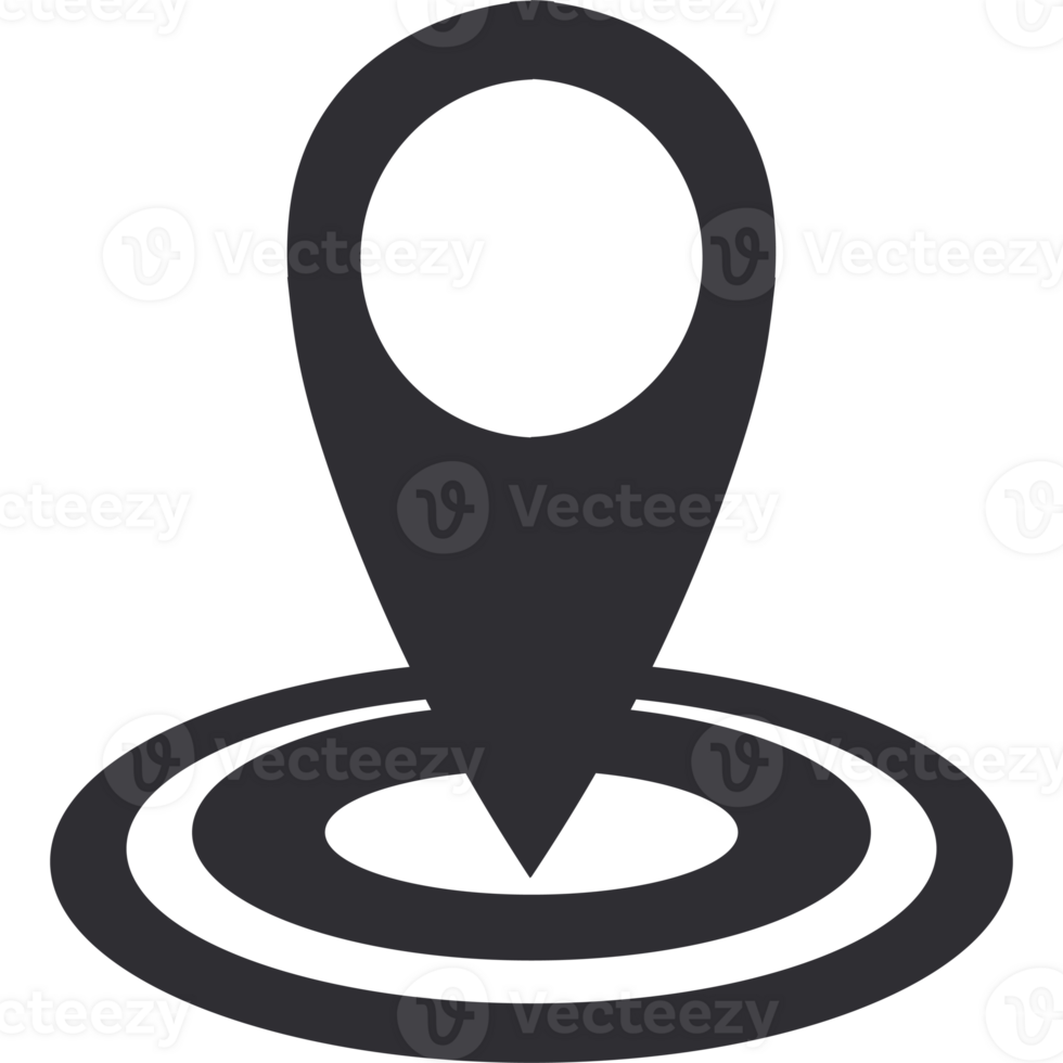 A location pin icon on a black background png