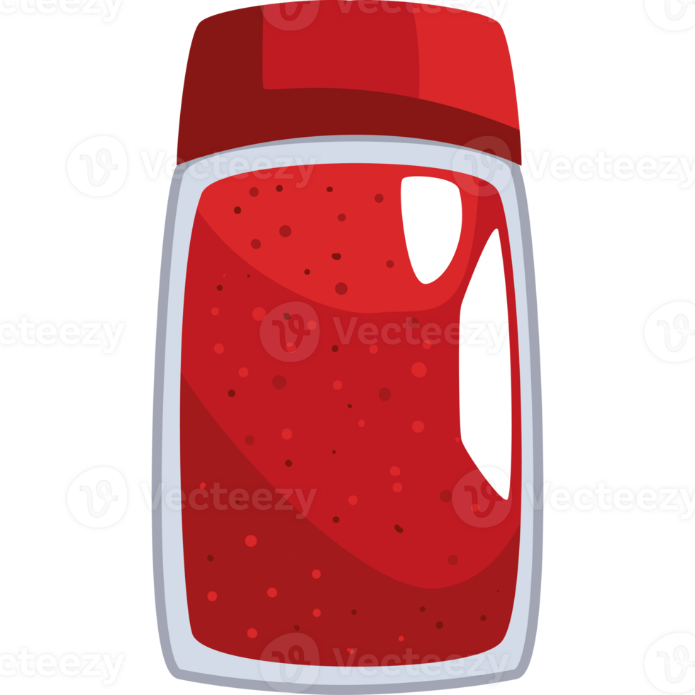A jar of red sauce on a black background png