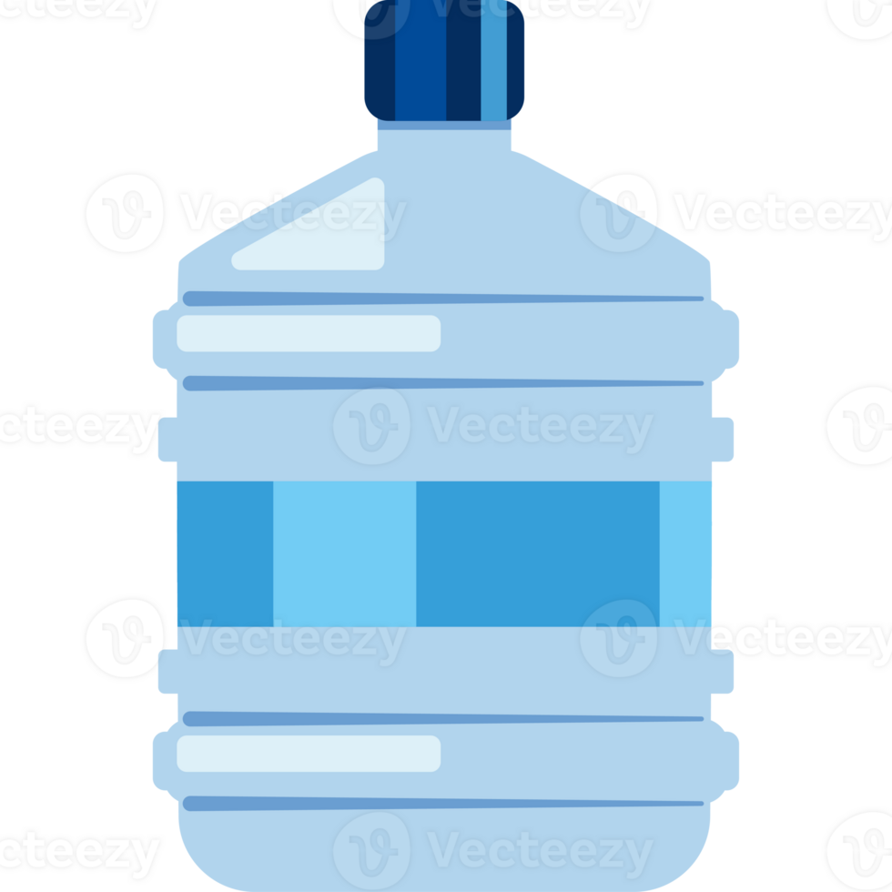 A large bottle of water is shown on a black background png
