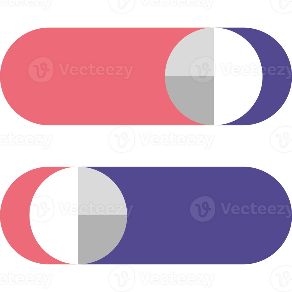 Two buttons with different colors and shapes png