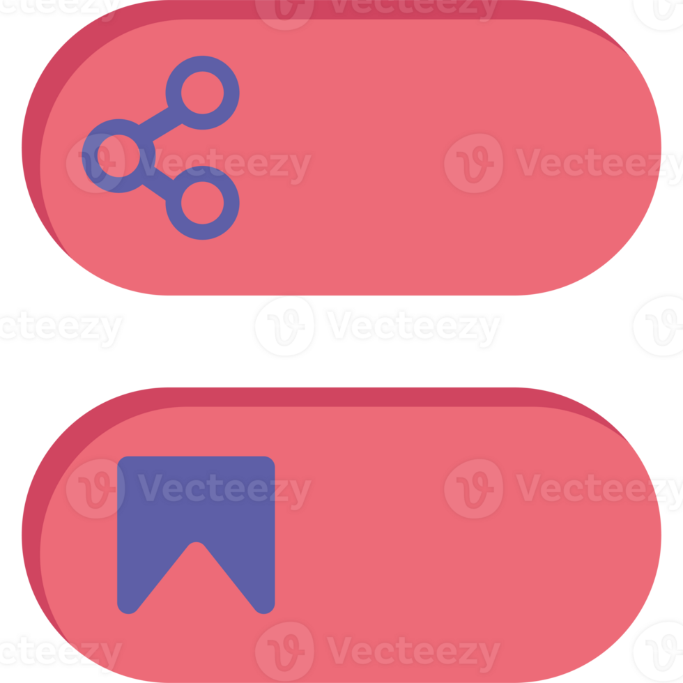 Two buttons with a blue and purple icon png