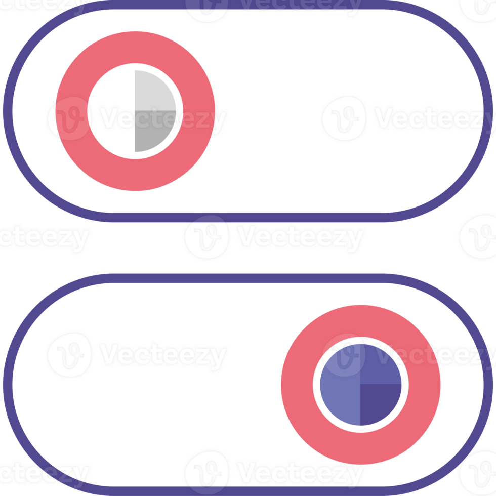 Two buttons with different colors and shapes png
