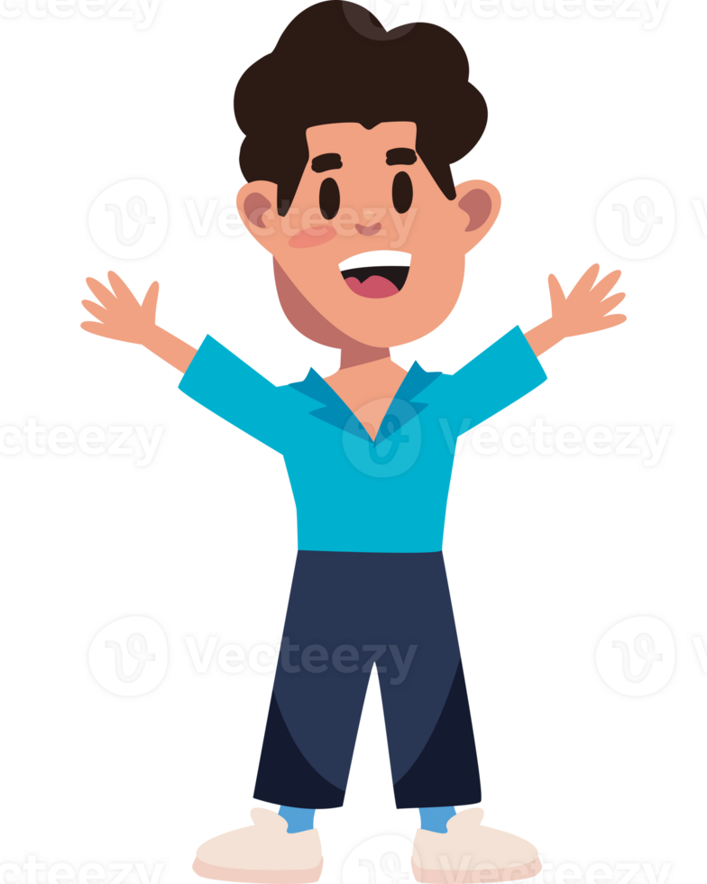 Boy with arms outstretched cartoon png